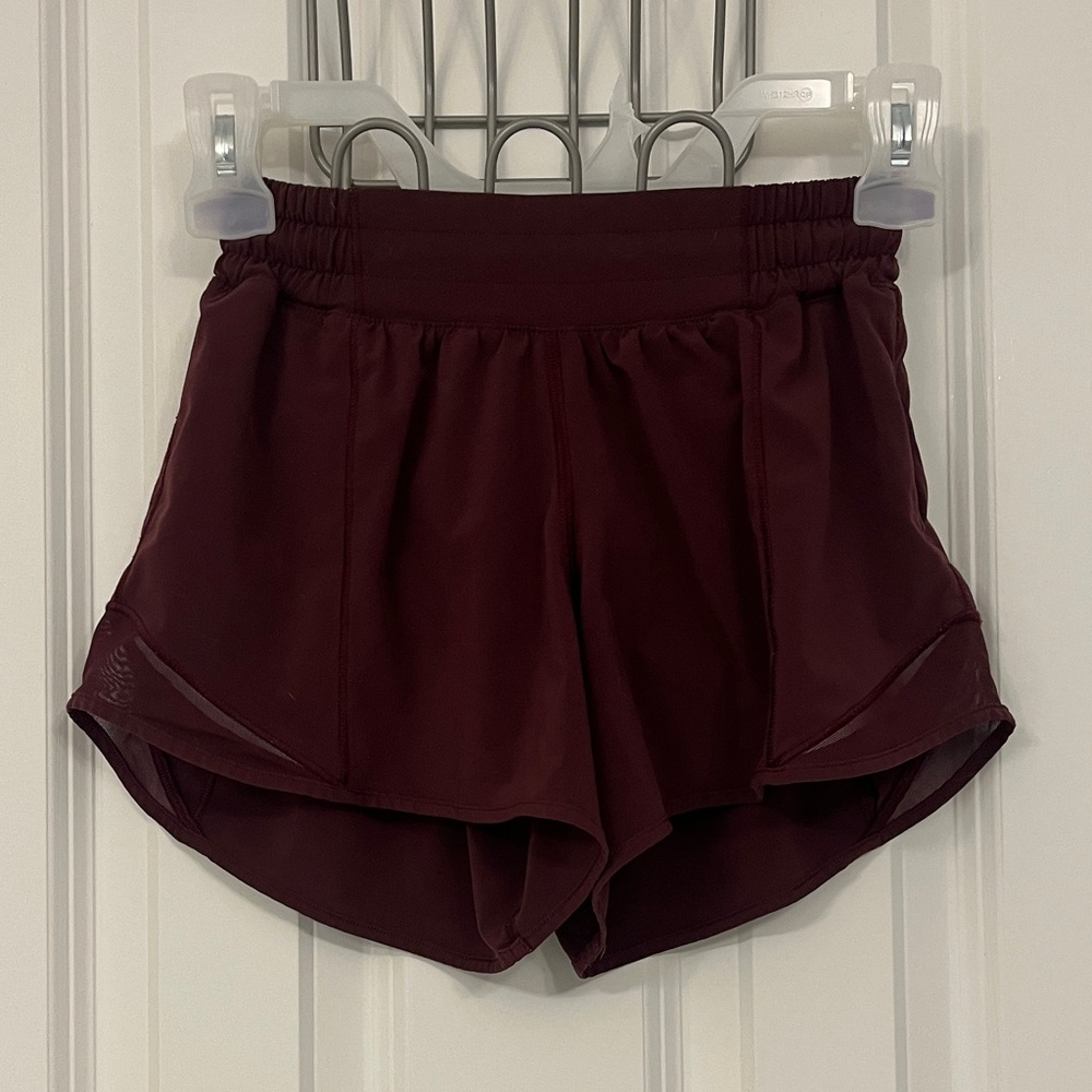 Burgundy Lululemon Shorts Size 2